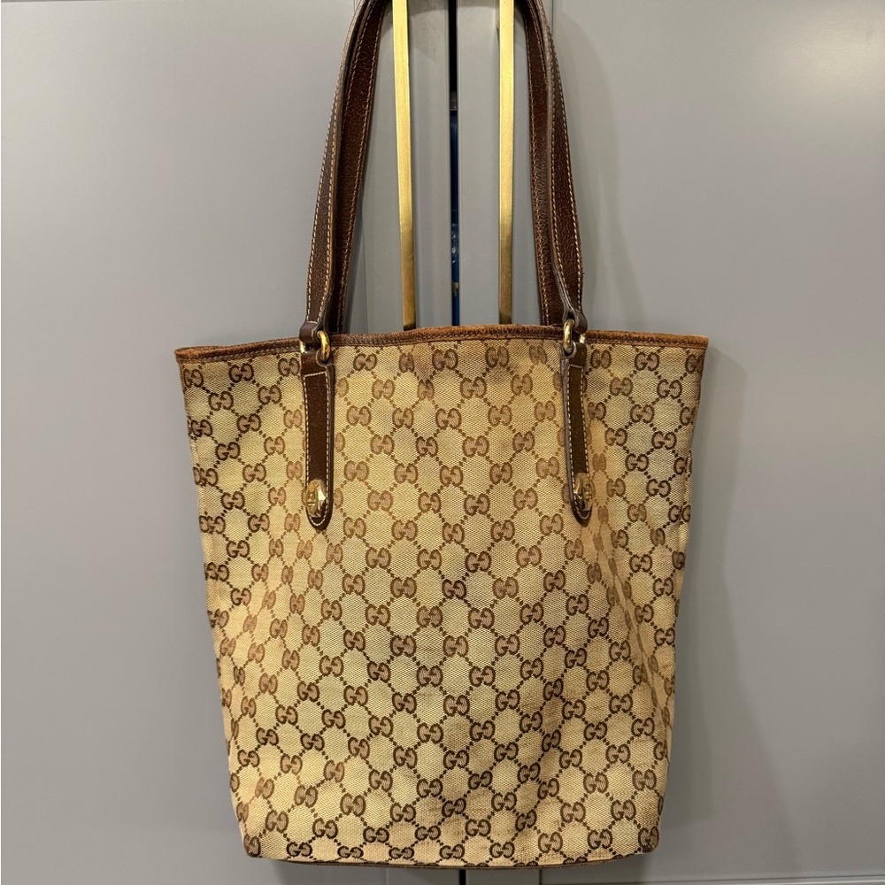 Gucci Beige and Brown Monogram Tote